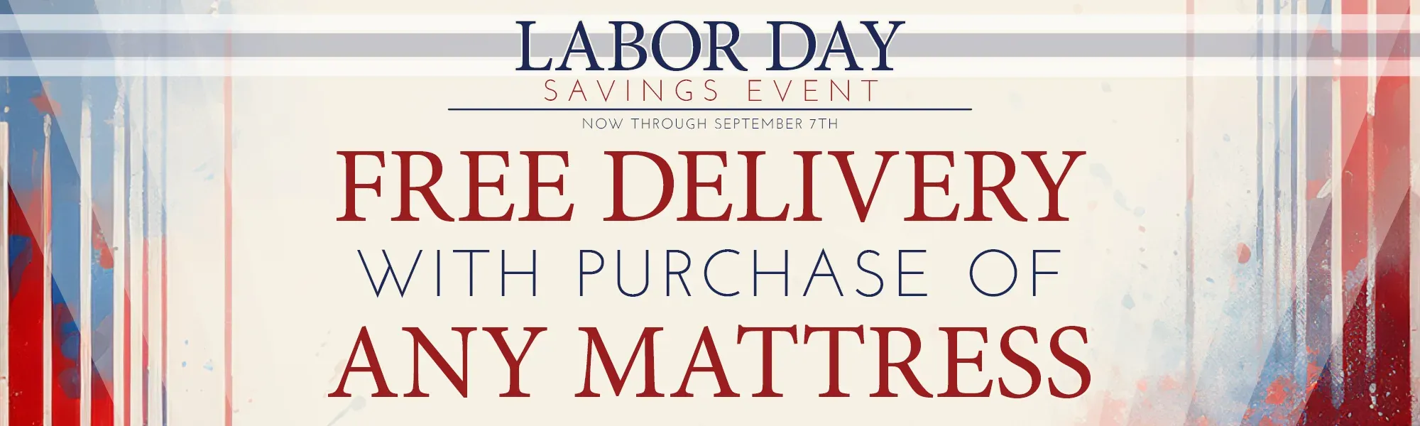 Free delivery with the purchase of any mattress